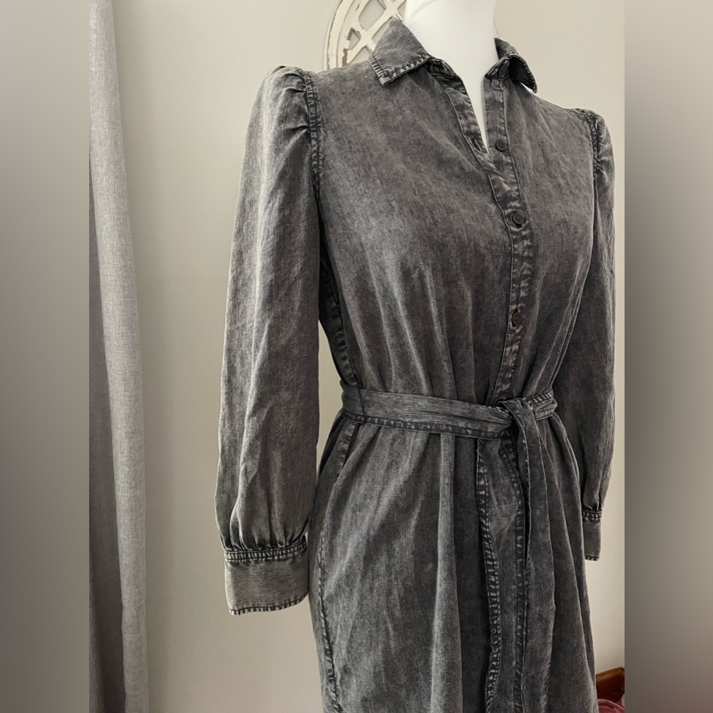 Rails Adele Black Acid Wash Button Down Dress Siz… - image 6